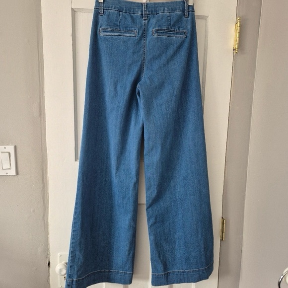 Rachel Roy Wide Leg Flare Sailor Denim Jeans Med Wash Sz 28 - Picture 6 of 12